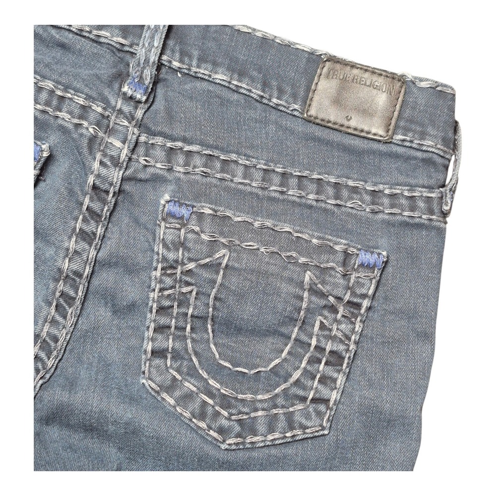 True Religion Halle Mid Rise Super Skinny Stretch Jeans Blue Made USA Women's 26